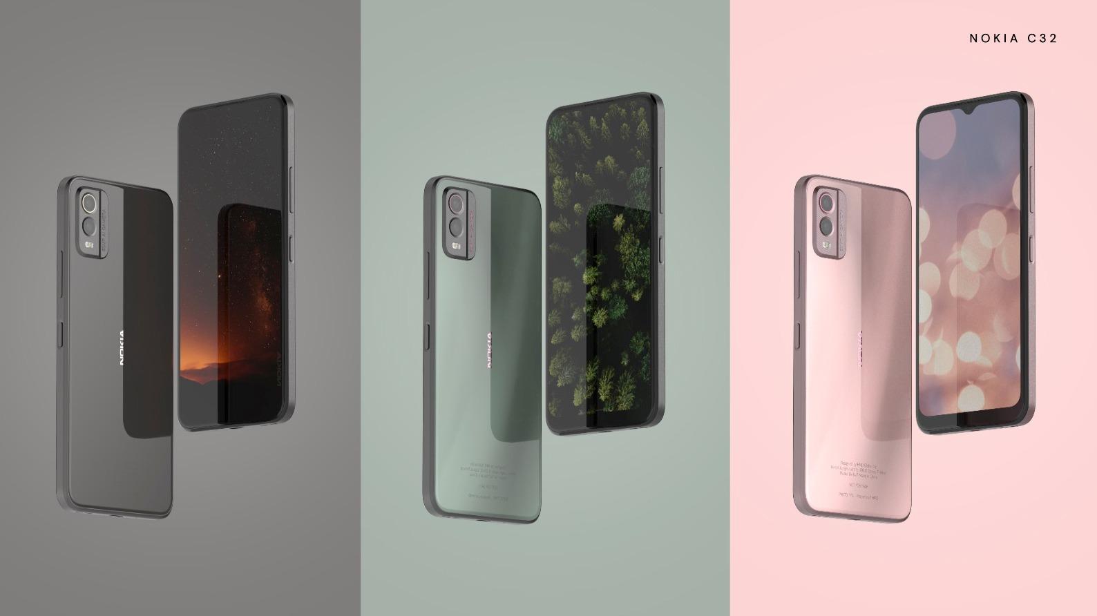 Nokia C22 e C32 estreiam com Android 13 e preço baixo no MWC 2023